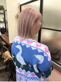 暖色ミルクティ_切りっぱなしボブ