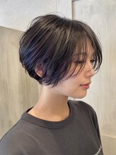 ヘアーリゾートガーデン 南林間店(Hair Resort Garden) 中央林間/ブリーチハイライトのハンサムショート/ダークパープル