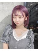 【salon de MiLK 原宿】ピンクラベンダー×艶ボブ