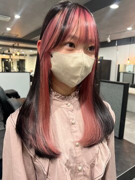 ムク 横浜店(muku) ダブルカラーピンクベージュベージュカラーケアブリーチレイヤー