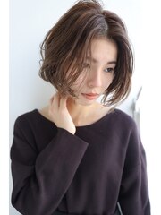 ハンサムボブミニボブ大人ボブゆるパーマ20代30代40代