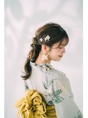 大阪梅田ヘアセットサロンRicco浴衣編み下ろしヘアメ