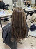 ハイライトベージュデザインカラーレイヤーカットブリーチ所沢