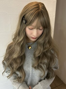 メゾンアクア 表参道(Maison ACQUA) ☆ブリーチなしダブルカラー透明感カラー オリーブベージュ ボブ