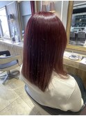 ブリーチなしWカラー×ワインレッド×髪質改善ヘアエステ