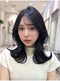レイヤーボブ/顔周り/ワンホン/韓国ヘア/韓国風巻き/前髪カット