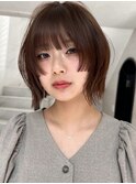 20代/透明感カラー/グレージュ/タッセルボブ/レイヤーボブ