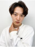アップバングツーブロック爽やかニュアンスパーマ
