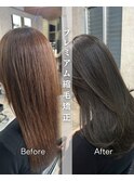 プレミアム縮毛矯正/暗めカラー/グランマッシュ/デザインカラー