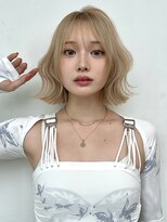 ロンドイディールバンダイ 新潟万代(Lond ideal) レイヤーボブ×ミルクティーベージュ