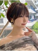 ハイライトバレイヤージュダブルカラーショートカット30代40代