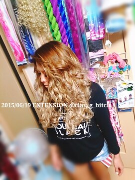 クレイジービッチ(CLAY G BITCH) 【￥ASK】仙台エクステ 縦巻きのカール ウェーブエクステ