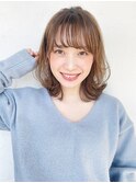 ミディアムレイヤー_ローライトスリークボブ厚めバング_47545