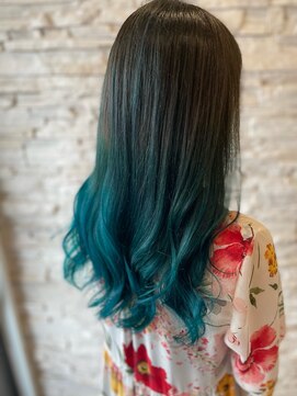 トータルビューティサロン シェリ(total beauty salon cheri) グラデーションカラー×ダークアッシュグリーン