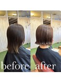 #外ハネボブ #ベージュカラー #ノーブリーチ