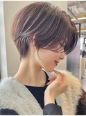 30代40代50代耳かけショート前髪なしハンサムショートカット