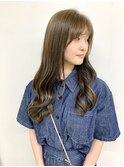 【FOLK】赤みなし透明感グレージュ☆似合わせゆる巻きロング♪