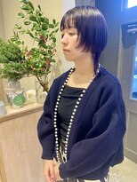 フェンヘアーアイス 中目黒(Fen.hair ici)&nbsp;デザインカット前髪マッシュミニウルフダークパープル