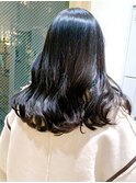 Say.パープルブラック韓国風巻きレイヤーロング黒髪表参道青山
