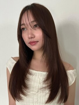 ディーエックス スリー(Dxxxx III) ・顔まわりレイヤー・フェミニンロング ココアブラウン TOMOKI