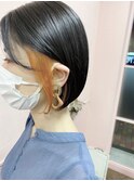 【デザインカラー】ハロウィンオレンジインナーカラー　ボブ