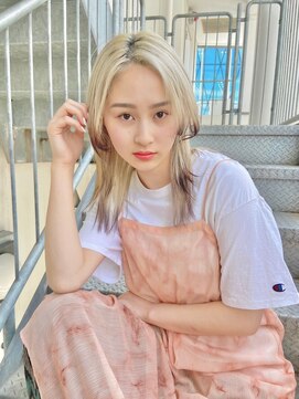 ゲーム 原宿店(GAME) 裾カラー　ウルフカット　ブロンド×ブラウン