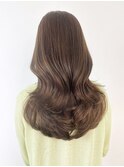 くすみベージュ透明感カラーウルフレイヤーロング_ba526001