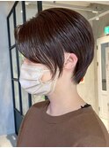 ブリーチなしダブルカラーピンクベージュミディアムボブ20代30代