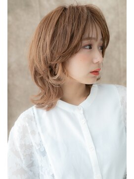 カバーヘア イヴ 戸頭店(COVER HAIR EVE) ミルクティーカラーミディアムレイヤーTc5戸頭20代30代40代