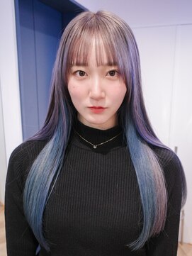 カシェル トウキョウ(Cashel Tokyo) インナーカラー 推しカラー シルバーベージュ グレージュ ブルー