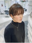 前髪あり耳掛け丸みボブコンパクトショート20代30代40代50代