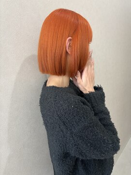 ミリ 奈良店(mm) オレンジ/奈良/暖色/きりっぱなしボブ/髪質改善トリートメント