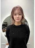 韓国風レイヤーカットブリーチダブルカラー前髪