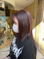 ヘアーサロン グラブ(hair Salon grab)&nbsp;ツヤ感ピンクブラウンカラー
