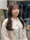 艶カラー＊ピンクブラウン×くびれレイヤーロング