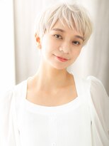 カバーヘア ブリス 戸田公園西口店(COVER HAIR bliss)&nbsp;ダブルカラーホワイトブロンドイメチェンハンサムショート20代X