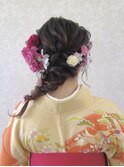 卒業式☆サイド編みおろしヘアセット