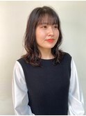 ゆるふわエアリーミディアムパーマ/カーキベージュ/20代30代40代