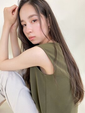 ルービック(Rubik's) ブリーチなし暗髪透明感カラー/ゆるふわデジタルパーマ