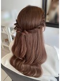 ハーフアップ 韓国風 ゆる巻き ヘアセット デート イベント