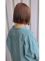 エイムヘアメイク 舟入店 オレンジカラー×ボブ