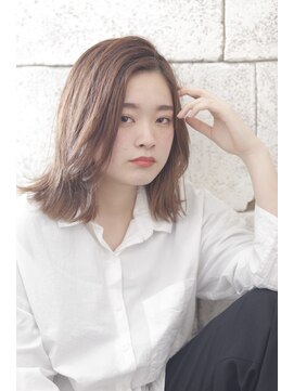 アリル(Aliru) 【Aliru】シアーカラー抜け感ベージュパツっとミディ