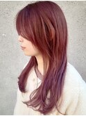 【マノハル スタイル】ワンカールロング×ラベンダーピンク