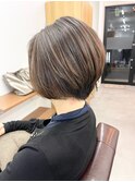 【白髪染め可】ボブショート ビフォアー＆アフター/白髪ぼかし