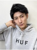 爽やかツーブロックメンズヘア/アップバングメンズカット/福岡