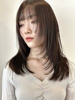 サクラ オモテサンドウ(SAKURA) ぱっつん前髪×ロングレイヤー ワンカール仕上げ表参道
