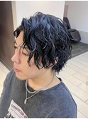 メンズパーマ　ツイスパ　ウルフカット　横浜