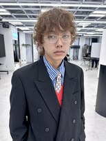 メンズ韓国マッシュスペインカールニュアンスウルフショート