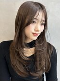 ロングレイヤー/シースルーバング/20代30代/渋谷