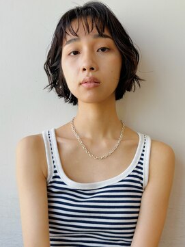 ガーデン 銀座(GARDEN) デジタルパーマ ブルーブラック 伸ばしかけヘア イメチェン